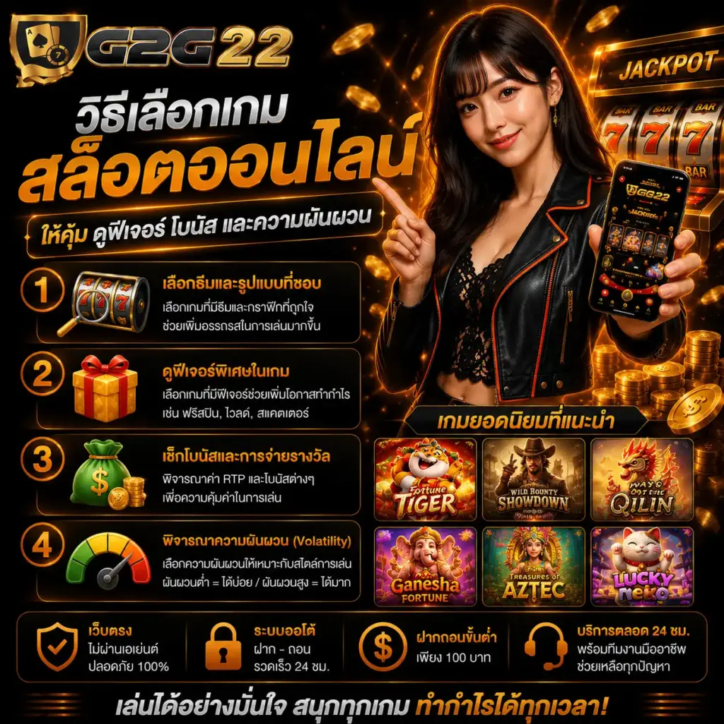 วิธีเลือกเกม สล็อตออนไลน์ ให้คุ้ม ดูฟีเจอร์ โบนัส และความผันผวน